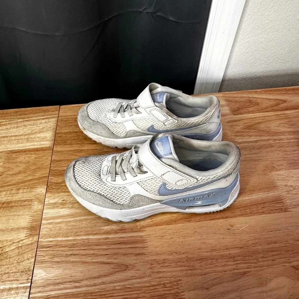 Nike Air Max Excee Kids Shoes White Grey Blue DQ0285-111 Size 3Y